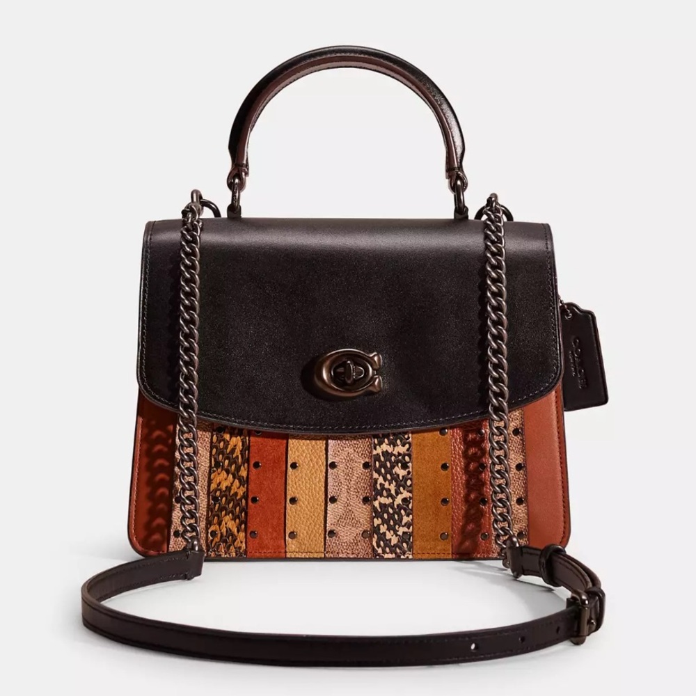 Coach Black and Brown Leather Crossbody Bag